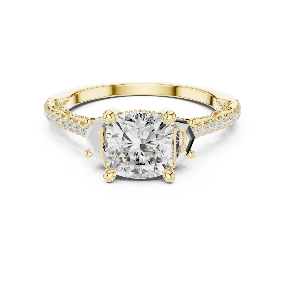 Ethereal Cushion Cut Architectural Solitaire Ring - Image 2