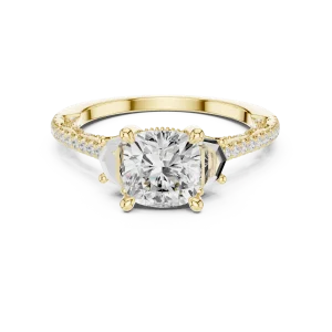 Ethereal Cushion Cut Architectural Solitaire Ring - Image 2