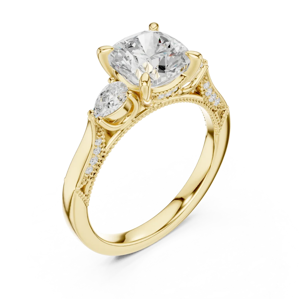 Discover the brilliance of this cushion cut Solitaire ring. Featuring DIAMEUR lab-grown diamonds, it is the perfect symbol of eternal love. Shop now.