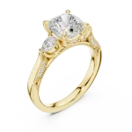 Ethereal Cushion Cut Three-Stone Solitaire Engagement Ring