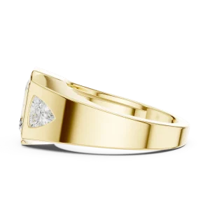 Architectural Emerald and Trillion Solitaire Statement Ring - Image 4