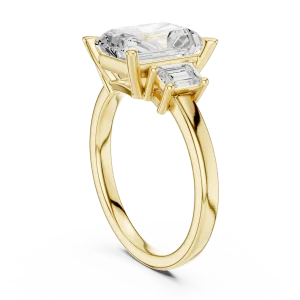Radiant Architectural Three-Stone Solitaire Ring - Image 3