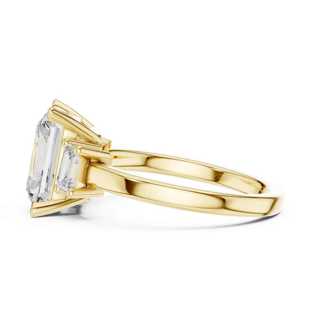 Radiant Architectural Three-Stone Solitaire Ring - Image 4