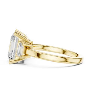 Radiant Architectural Three-Stone Solitaire Ring - Image 4