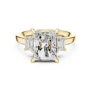 Radiant Architectural Three-Stone Solitaire Ring - Image 2