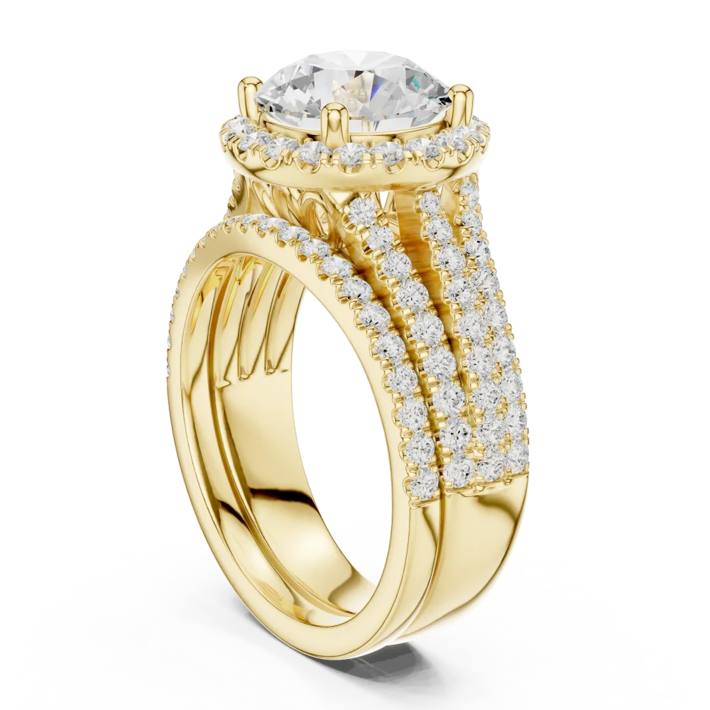 Luminary Round Brilliant Pavé-Set Solitaire Ring - Image 3