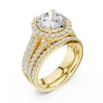 Luminary Round Brilliant Pavé-Set Solitaire Ring