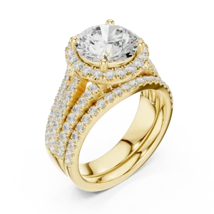 Luminary Round Brilliant Pavé-Set Solitaire Ring
