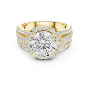 Luminary Round Brilliant Pavé-Set Solitaire Ring - Image 2