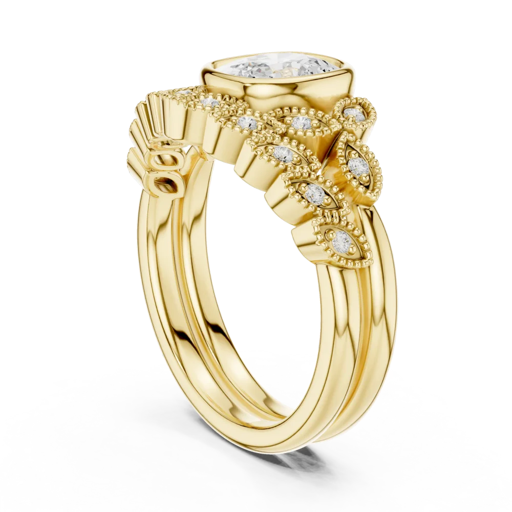 Luminary Cushion Solitaire Bespoke Architectural Ring - Image 3