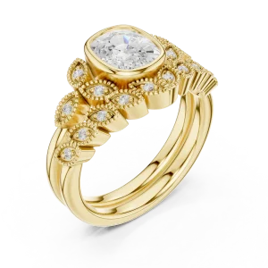 Luminary Cushion Solitaire Bespoke Architectural Ring