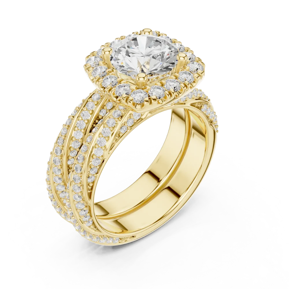 Experience the unmatched brilliance of this round Solitaire ring. Featuring a central DIAMEUR lab-grown diamond, shop this timeless icon today.