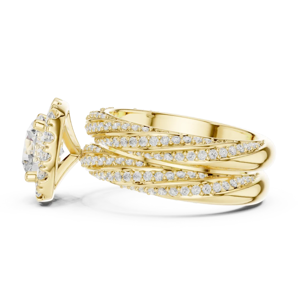 Luminary Round Brilliant Pavé Halo Solitaire Ring - Image 4