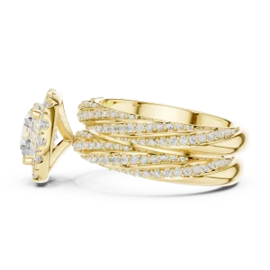 Luminary Round Brilliant Pavé Halo Solitaire Ring - Image 4