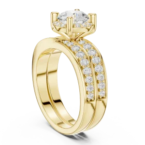 Luminary Round Brilliant Pavé Halo Solitaire Engagement Ring - Image 3