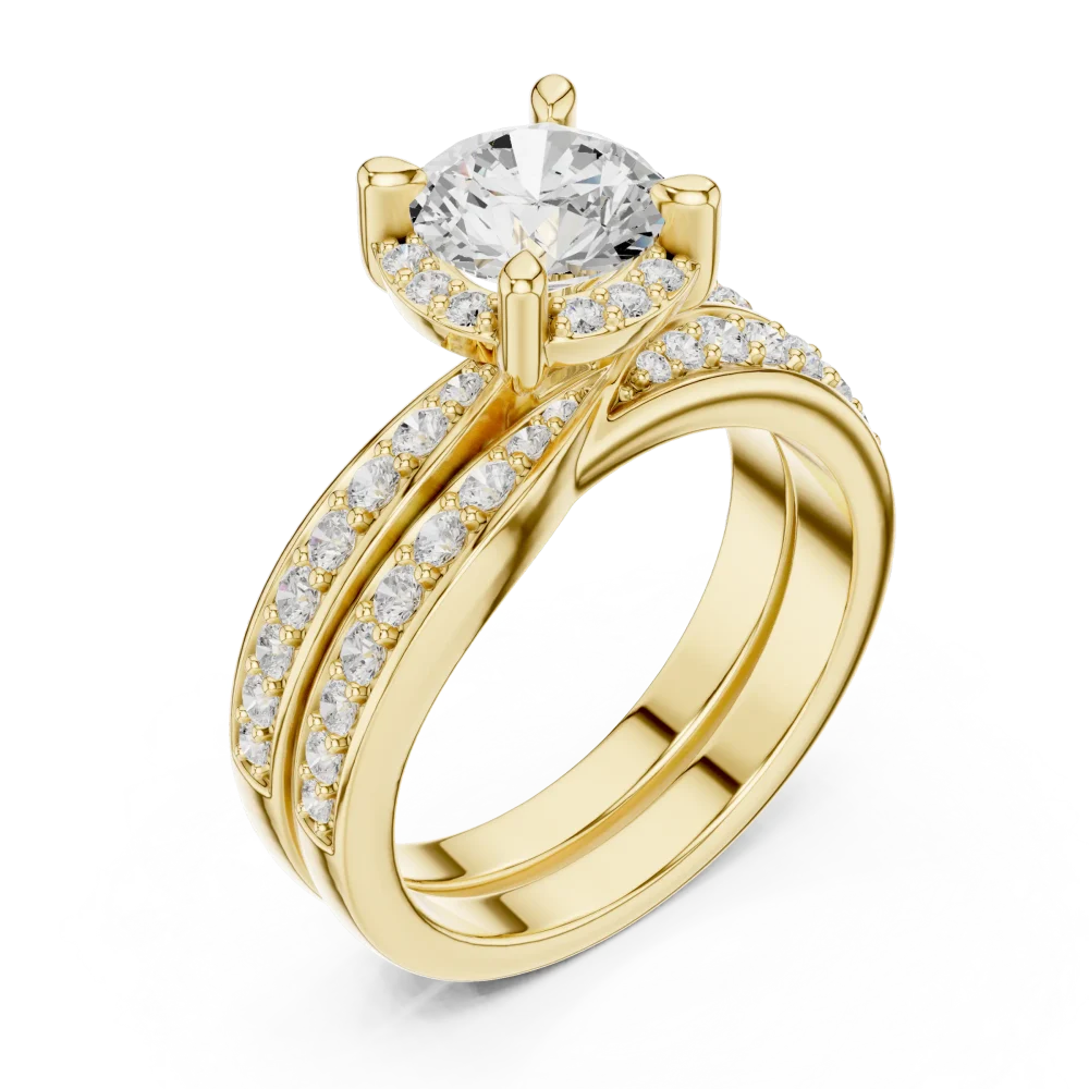 Discover the Luminary Round Solitaire Ring, a masterpiece of light and luxury. Featuring a brilliant DIAMEUR diamond set in a radiant pavé halo. Shop now.