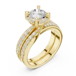 Luminary Round Brilliant Pavé Halo Solitaire Engagement Ring