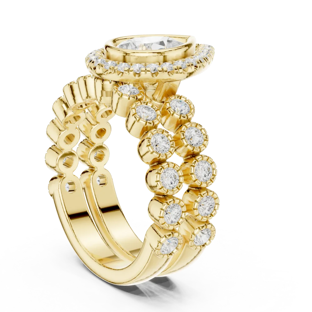 Ethereal Pear Solitaire Halo Engagement Ring - Image 3