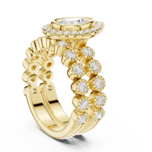 Ethereal Pear Solitaire Halo Engagement Ring - Image 3