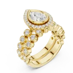 Ethereal Pear Solitaire Halo Engagement Ring