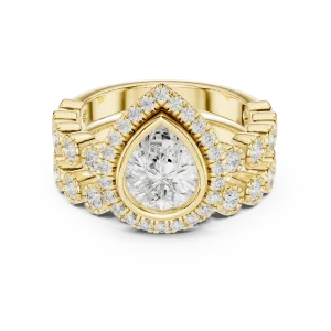 Ethereal Pear Solitaire Halo Engagement Ring - Image 2