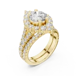 Luminary Round Brilliant Pavé Halo Solitaire Engagement Ring
