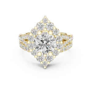 Luminary Round Brilliant Pavé Halo Solitaire Engagement Ring - Image 2
