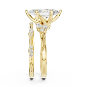 Ethereal Marquise Solitaire Engagement Ring with Pavé Accents - Image 4