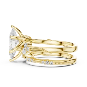 Ethereal Marquise Solitaire Engagement Ring with Pavé Accents - Image 5