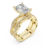 Ethereal Emerald Cut Solitaire Architecturally Pavé Ring