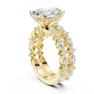 Luminary Oval Solitaire Engagement Ring with Marquise Accents - Image 3
