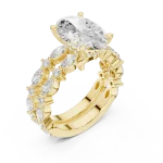 Luminary Oval Solitaire Engagement Ring with Marquise Accents