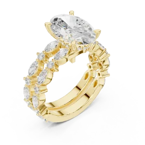 Luminary Oval Solitaire Engagement Ring with Marquise Accents