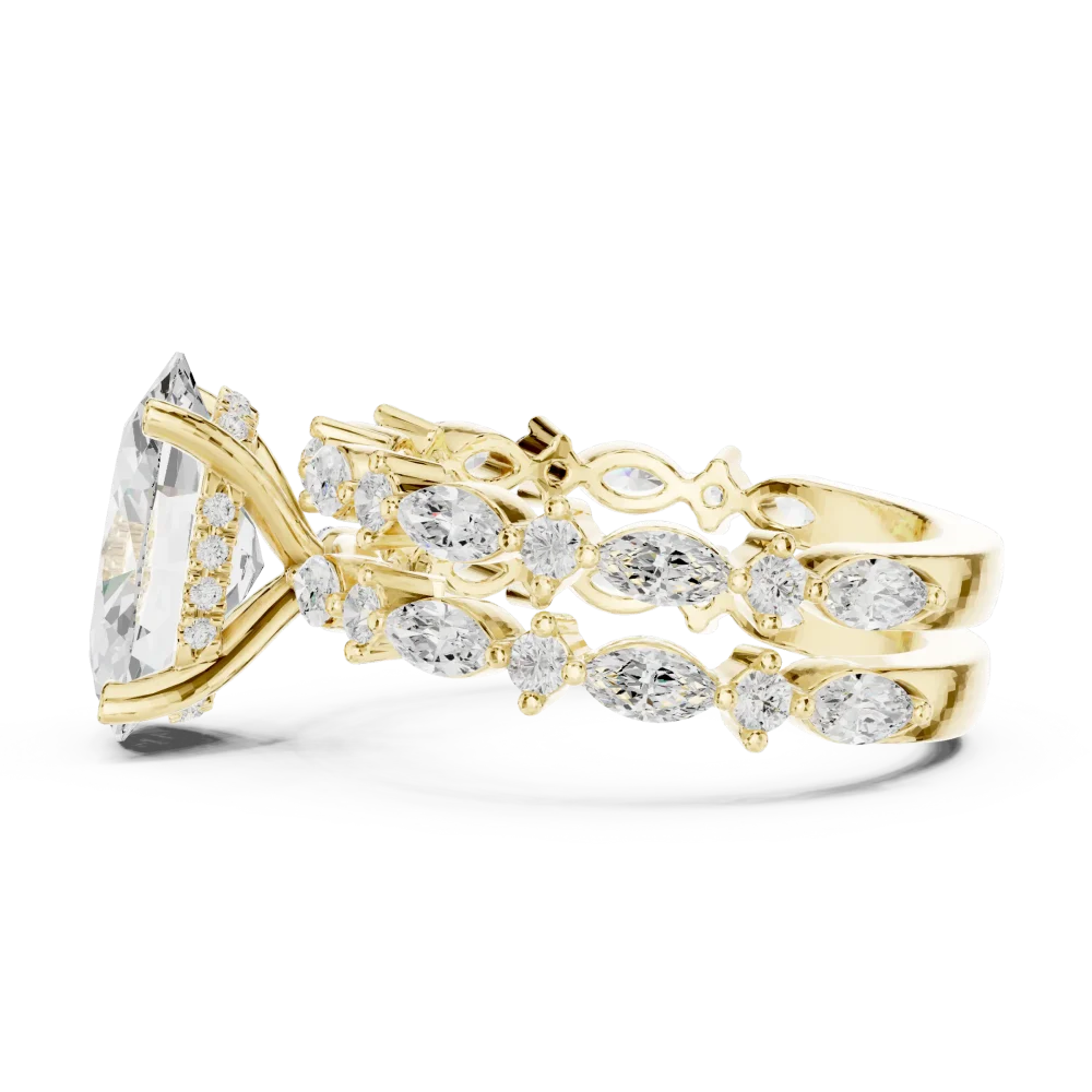 Luminary Oval Solitaire Engagement Ring with Marquise Accents - Image 4