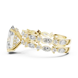 Luminary Oval Solitaire Engagement Ring with Marquise Accents - Image 4