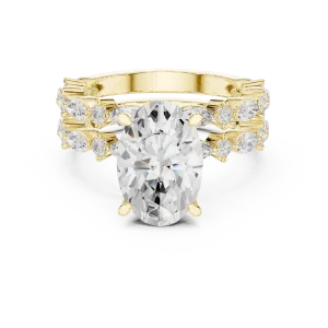 Luminary Oval Solitaire Engagement Ring with Marquise Accents - Image 2