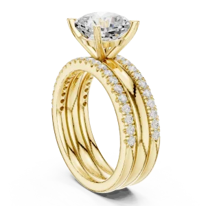 Ethereal Cushion Cut Solitaire Diamond Ring with Pavé Band - Image 3