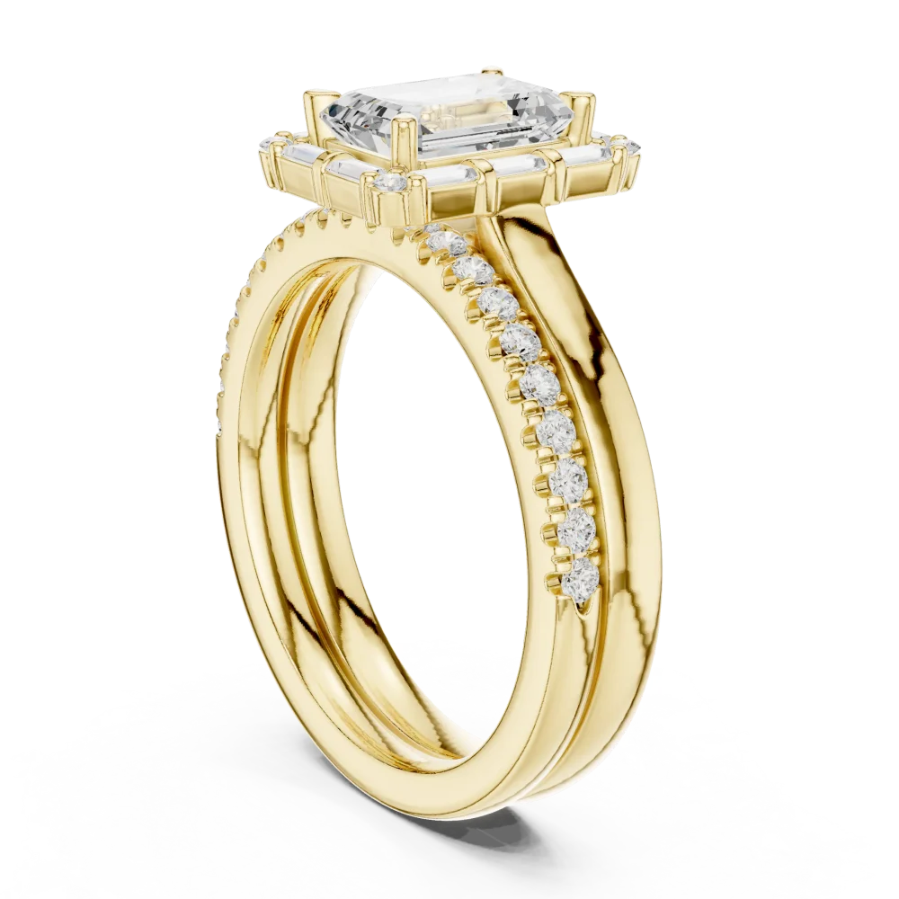 Luminary Emerald Cut Hidden Halo Solitaire Ring - Image 3