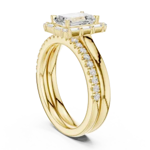 Luminary Emerald Cut Hidden Halo Solitaire Ring - Image 3