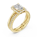 Luminary Emerald Cut Hidden Halo Solitaire Ring
