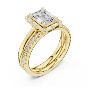 Luminary Emerald Cut Hidden Halo Solitaire Ring