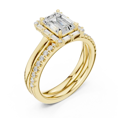 Luminary Emerald Cut Hidden Halo Solitaire Ring
