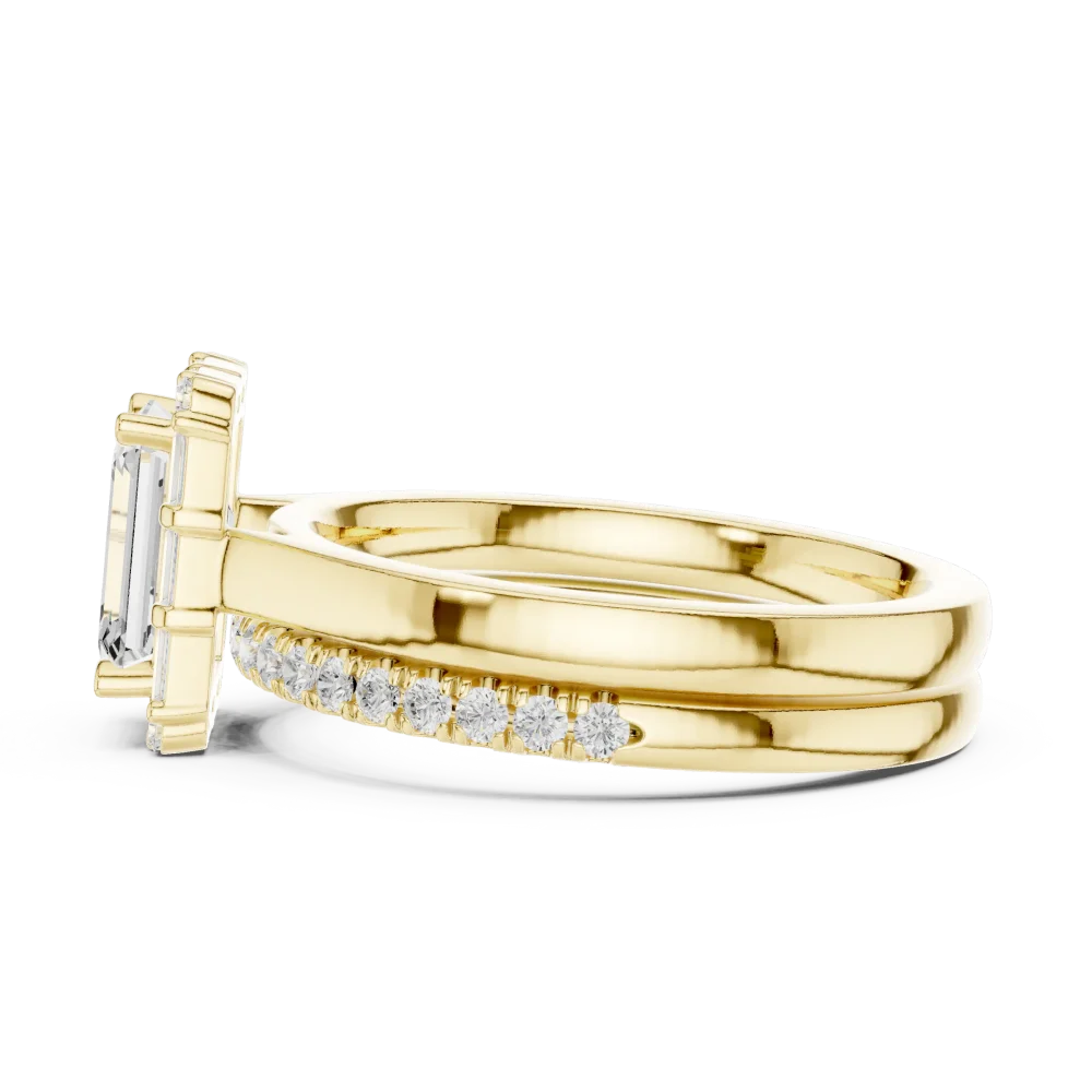 Luminary Emerald Cut Hidden Halo Solitaire Ring - Image 4