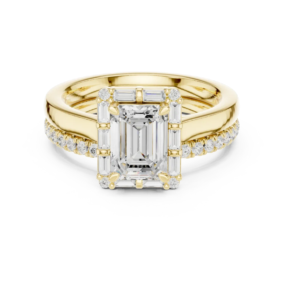 Luminary Emerald Cut Hidden Halo Solitaire Ring - Image 2