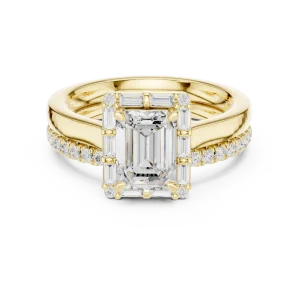 Luminary Emerald Cut Hidden Halo Solitaire Ring - Image 2
