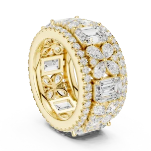 Luminous Emerald and Pear Geometric Cluster Eternity Band - Image 3