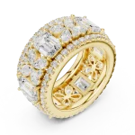 Luminous Emerald and Pear Geometric Cluster Eternity Band