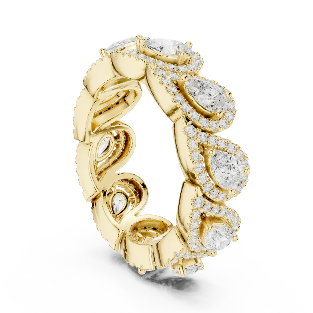 Ethereal Pear and Round Brilliant Pavé Eternity Band - Image 3