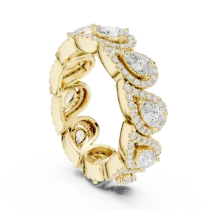 Ethereal Pear and Round Brilliant Pavé Eternity Band - Image 3
