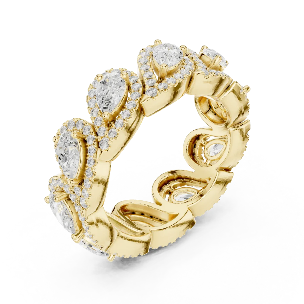 Experience the brilliant sparkle of our pear and round DIAMEUR diamond eternity band. Elevate your style with this handcrafted sustainable luxury.